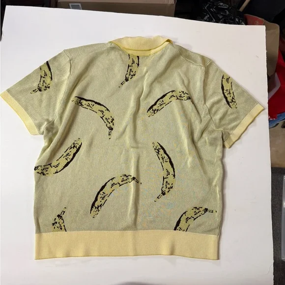 Jacquemus Light Yellow Banana Print Polo Shirt